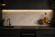 Panel nad blat kuchenny- Biały Marmur i przyprawy | Elegancka Dekoracja do kuchni 76013 - miniaturka 2