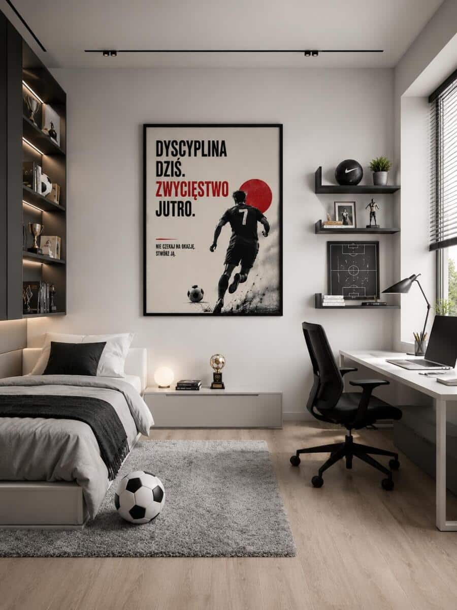 Motywacyjny Plakat z piłkarzem i cytatem | Sportowa dekoracja ścienna- Piłka Nożna, futbol 76008 - zdjęcie 7