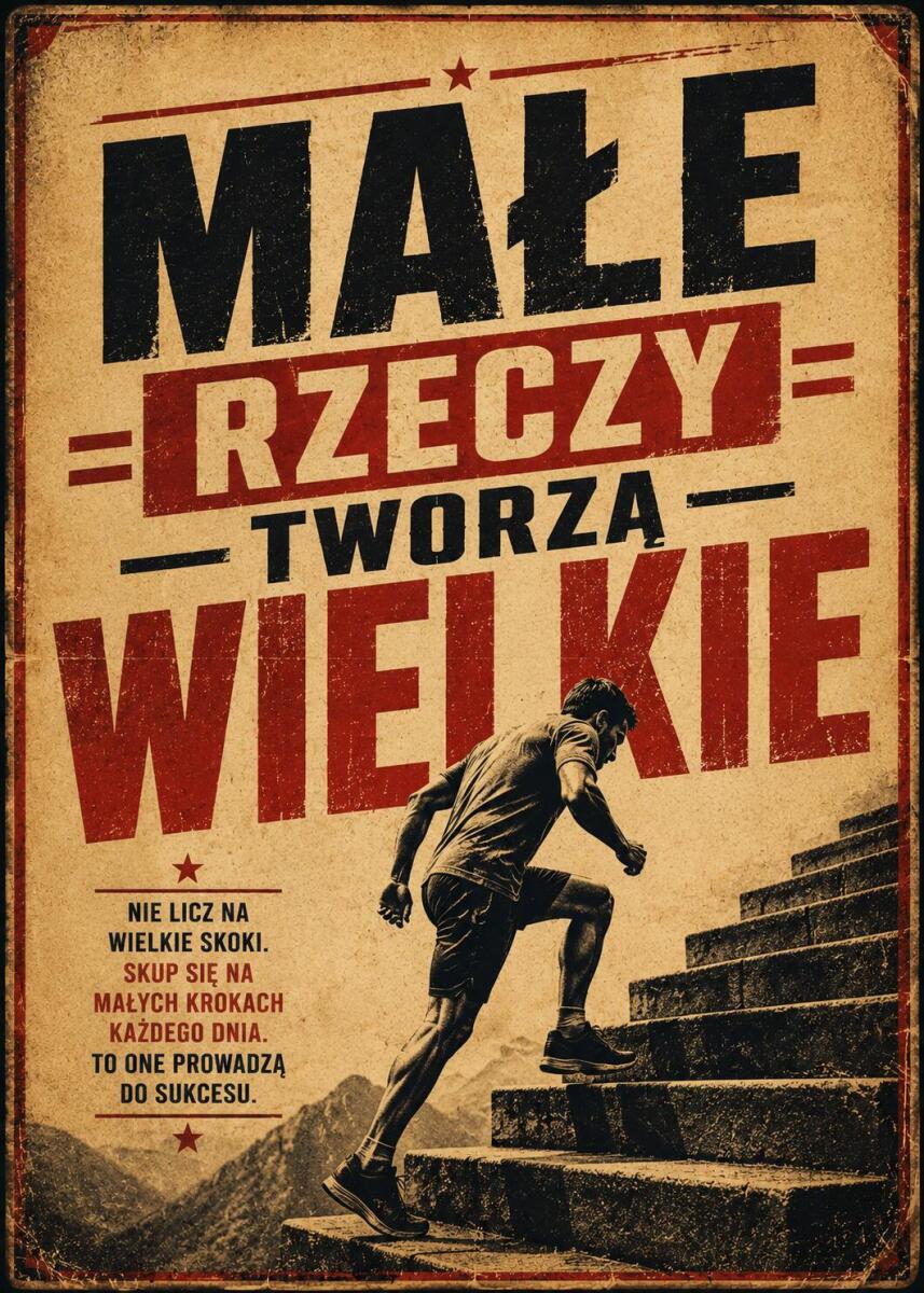 Obraz motywacyjny do siłowni | Plakat sportowy- Małe rzeczy tworzą wielkie 76003 - zdjęcie 6