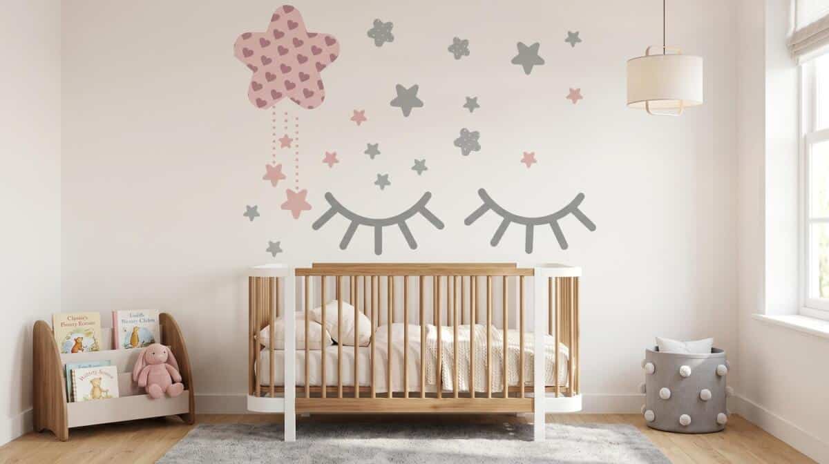 Naklejka ścienna dla dzieci -  gwiazdki, chmurki, oczy 2073 - zdjęcie 3