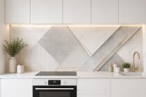 Panel nad blat kuchenny Glamour– Geometryczne wzory, marmur, złote akcenty 76033 - miniaturka 1