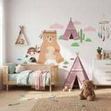 Naklejka ścienna dla dzieci -  misiu, indianie, tipi 7044 - miniaturka 3