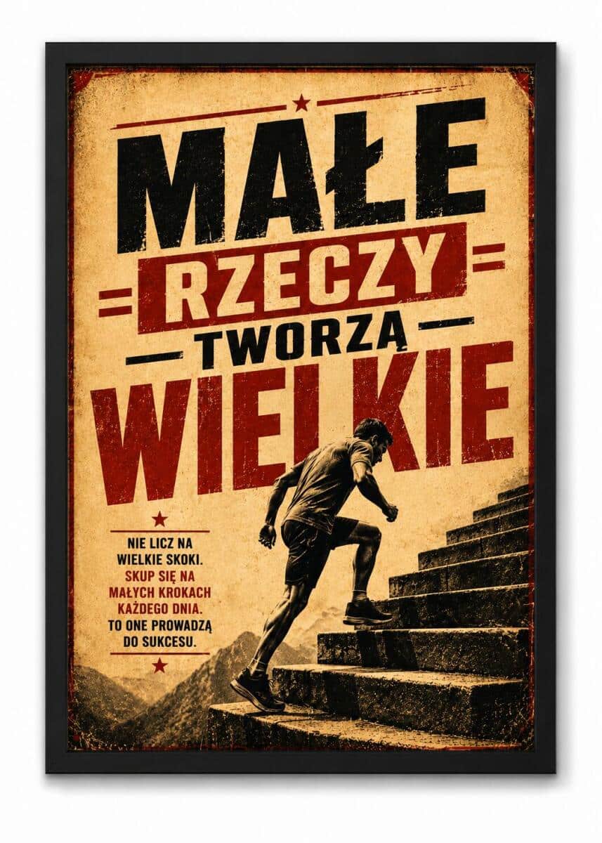 Obraz motywacyjny do siłowni | Plakat sportowy- Małe rzeczy tworzą wielkie 76003