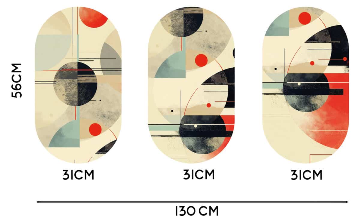 Oryginalne Obrazy do salonu Owale - Geometryczna Abstrakcja Retro 42231 - zdjęcie 6