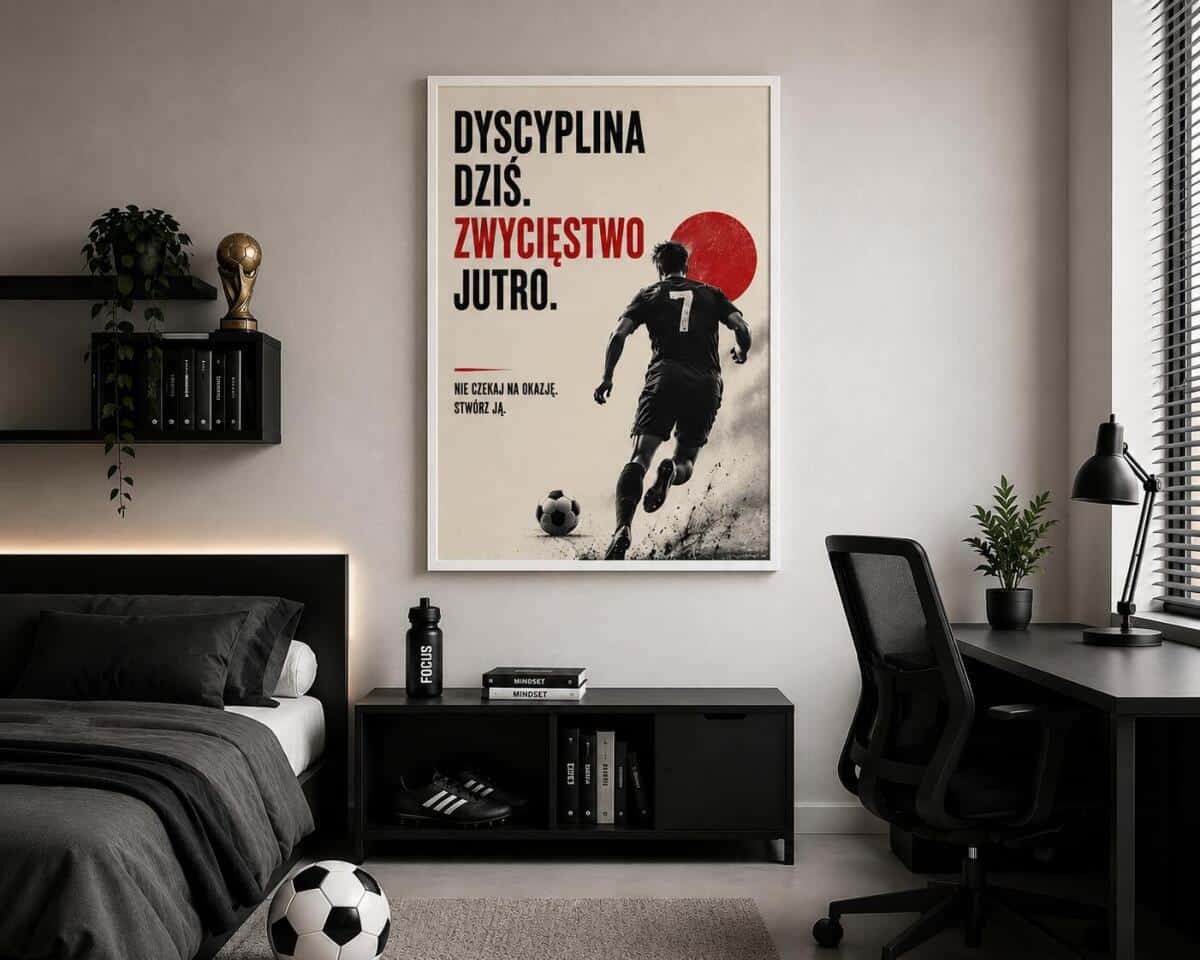 Motywacyjny Plakat z piłkarzem i cytatem | Sportowa dekoracja ścienna- Piłka Nożna, futbol 76008 - zdjęcie 8