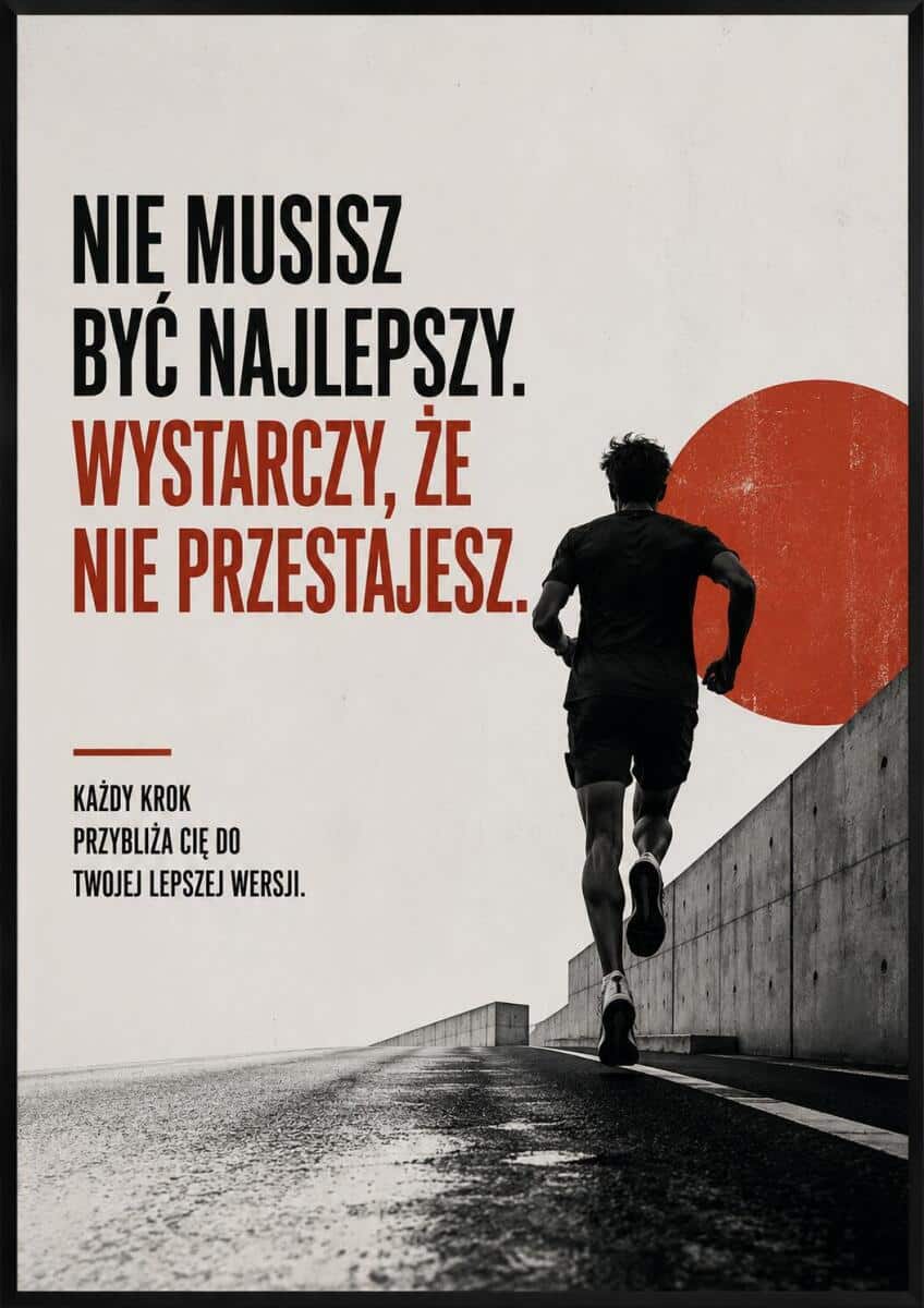 Industrialny plakat z napisem motywacyjnym – dekoracja dla sportowca | Obraz z cytatem 76009