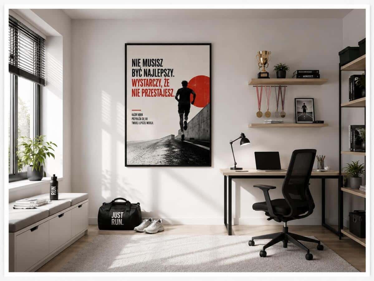 Industrialny plakat z napisem motywacyjnym – dekoracja dla sportowca | Obraz z cytatem 76009 - zdjęcie 5