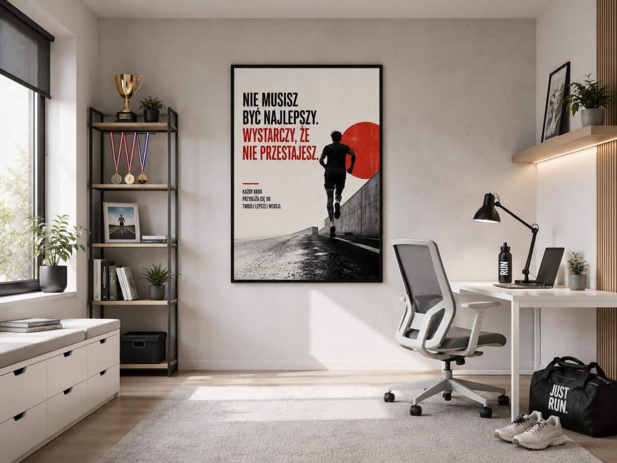 Industrialny plakat z napisem motywacyjnym – dekoracja dla sportowca | Obraz z cytatem 76009 - zdjęcie 2