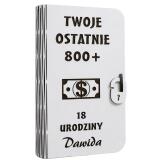 Pudełko na pieniądze- Prezent na 18 urodziny | Życzenia na osiemnastkę- Twoje Ostatnie 800+ 82428 - miniaturka 4