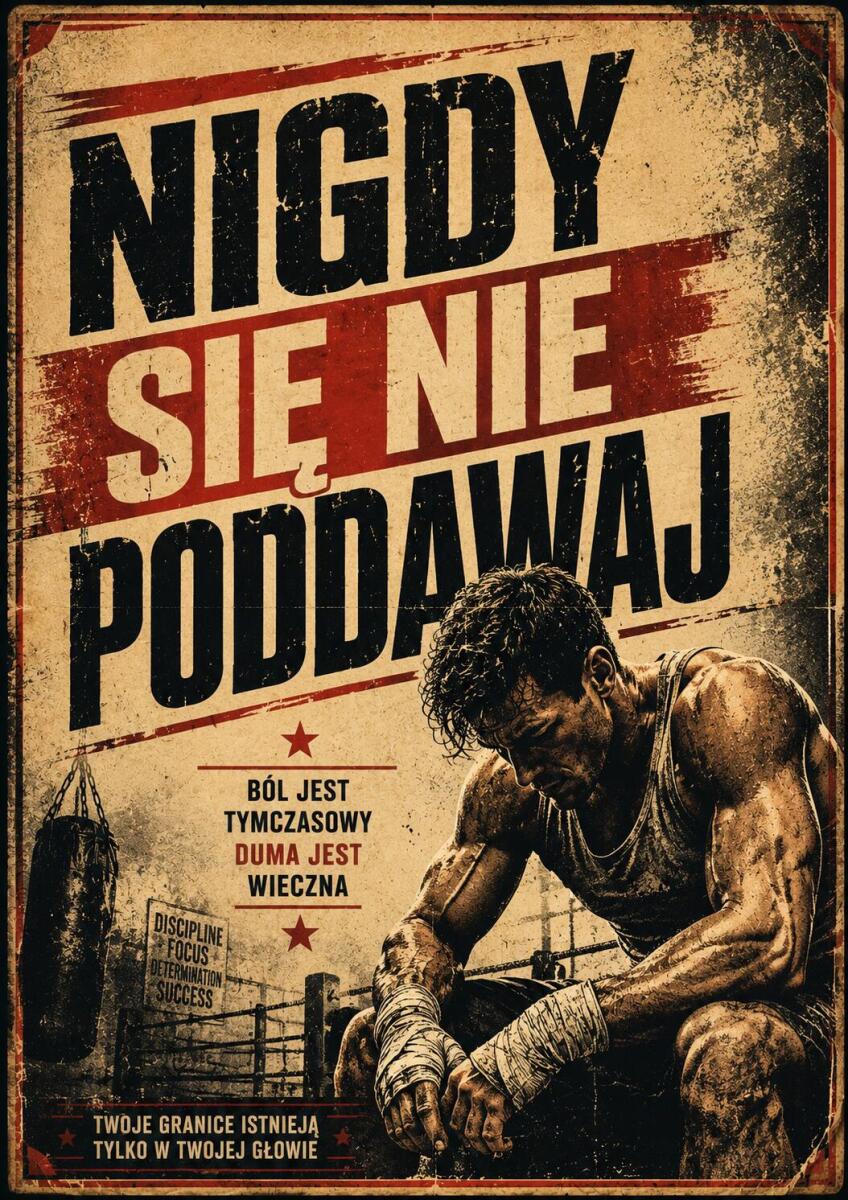 Plakat motywacyjny- Nigdy Się Nie Poddawaj | Dekoracja w stylu retro 76004 - zdjęcie 7