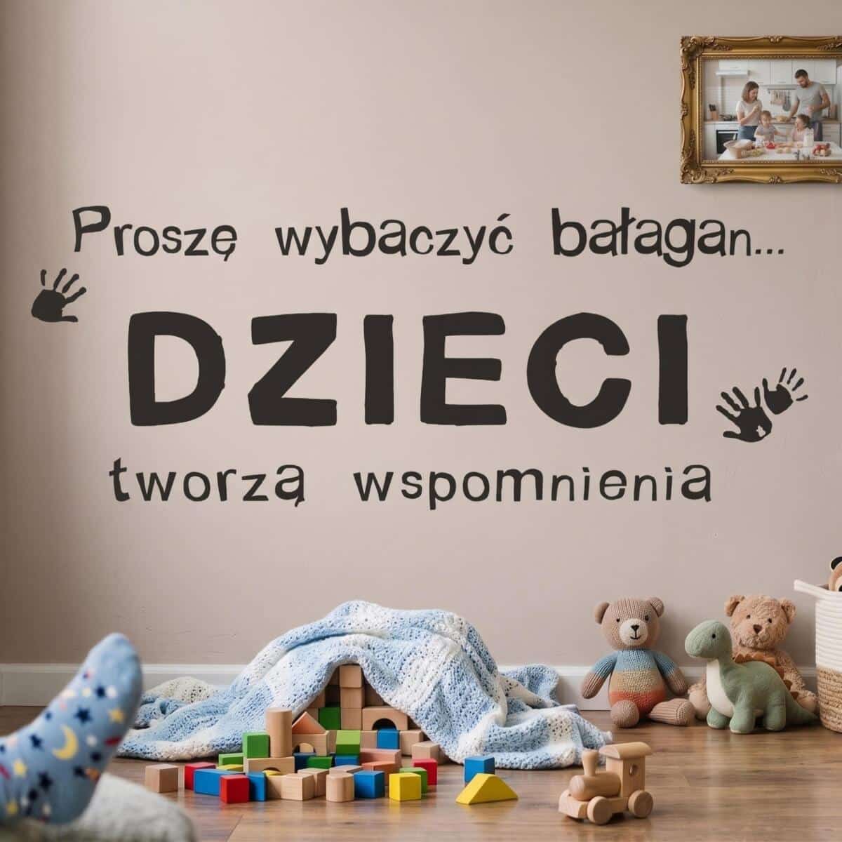 476 Dekoracja na ścianę z napisem  Dzieci tworzą wspomnienia - zdjęcie 3