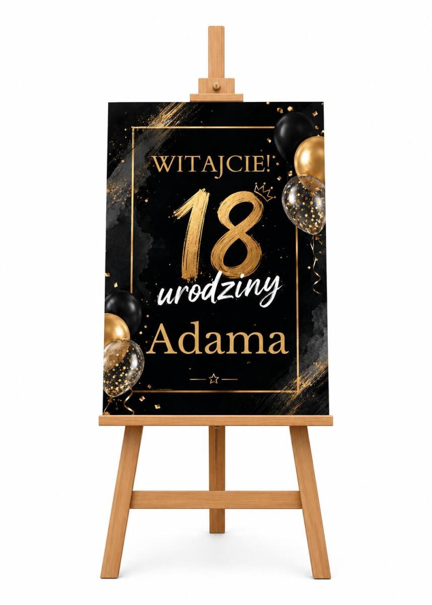 Plakat, Tablica Powitalna na 18 urodziny | Dekoracja na osiemnastkę 31003 - zdjęcie 3
