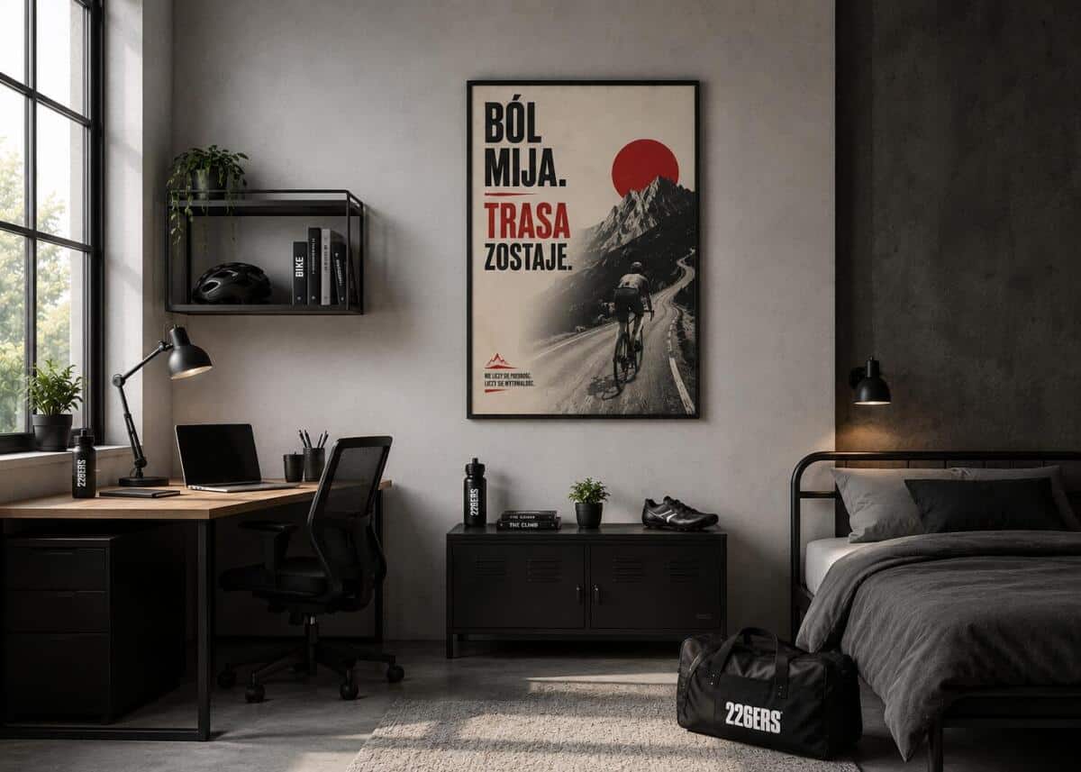 Obraz sportowy z motywacyjnym cytatem | Motywacyjny Plakat z kolarzem 76007 - zdjęcie 5