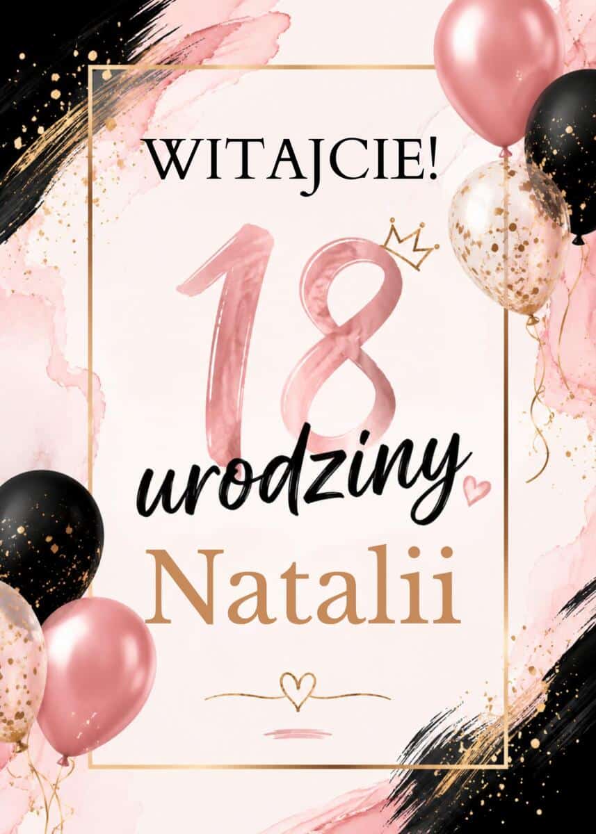 Tablica Powitalna na 18 urodziny w stylu Glamour, Tło do zdjęć na osiemnastkę 31002 - zdjęcie 5