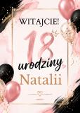 Tablica Powitalna na 18 urodziny w stylu Glamour, Tło do zdjęć na osiemnastkę 31002 - miniaturka 5