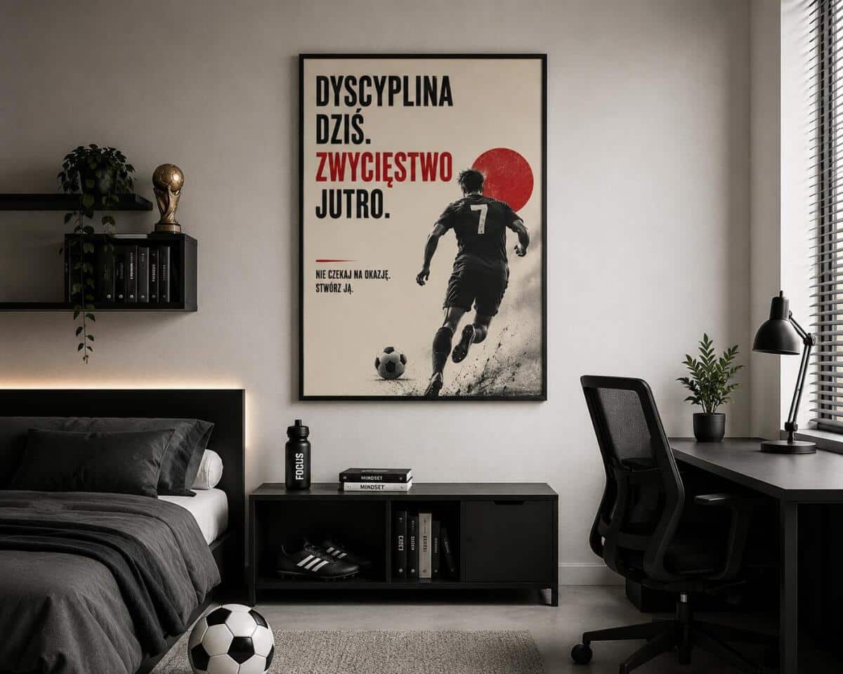 Motywacyjny Plakat z piłkarzem i cytatem | Sportowa dekoracja ścienna- Piłka Nożna, futbol 76008 - zdjęcie 6