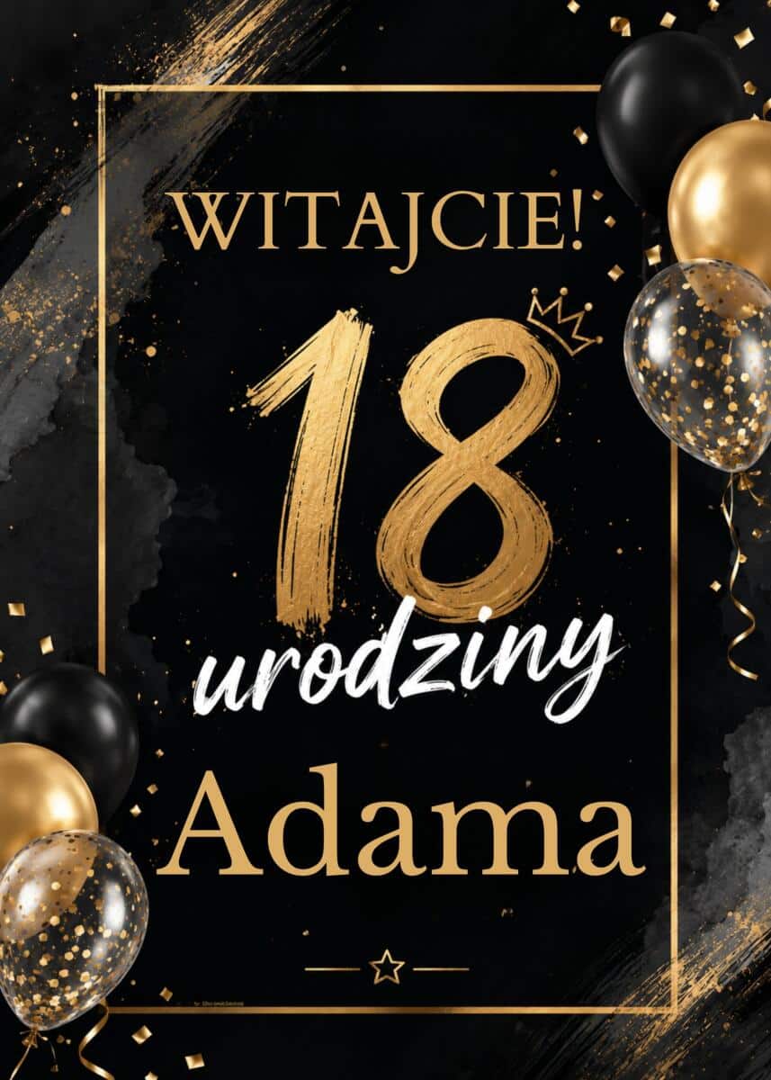 Plakat, Tablica Powitalna na 18 urodziny | Dekoracja na osiemnastkę 31003 - zdjęcie 4