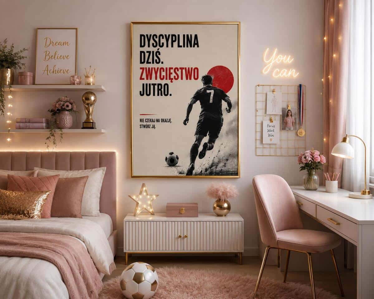 Motywacyjny Plakat z piłkarzem i cytatem | Sportowa dekoracja ścienna- Piłka Nożna, futbol 76008 - zdjęcie 4