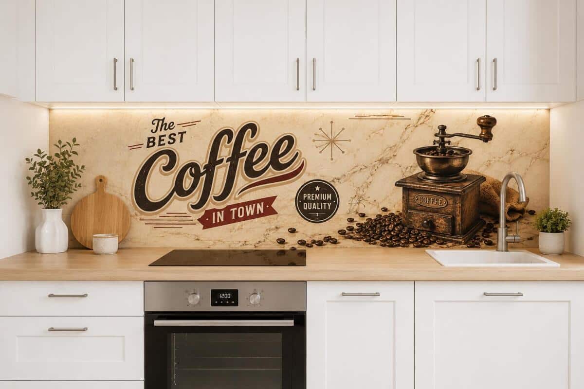 Panel Kuchenny w stylu Retro- Coffee | Dekoracja do kuchni, kawiarni 76027