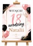 Tablica Powitalna na 18 urodziny w stylu Glamour, Tło do zdjęć na osiemnastkę 31002 - miniaturka 1
