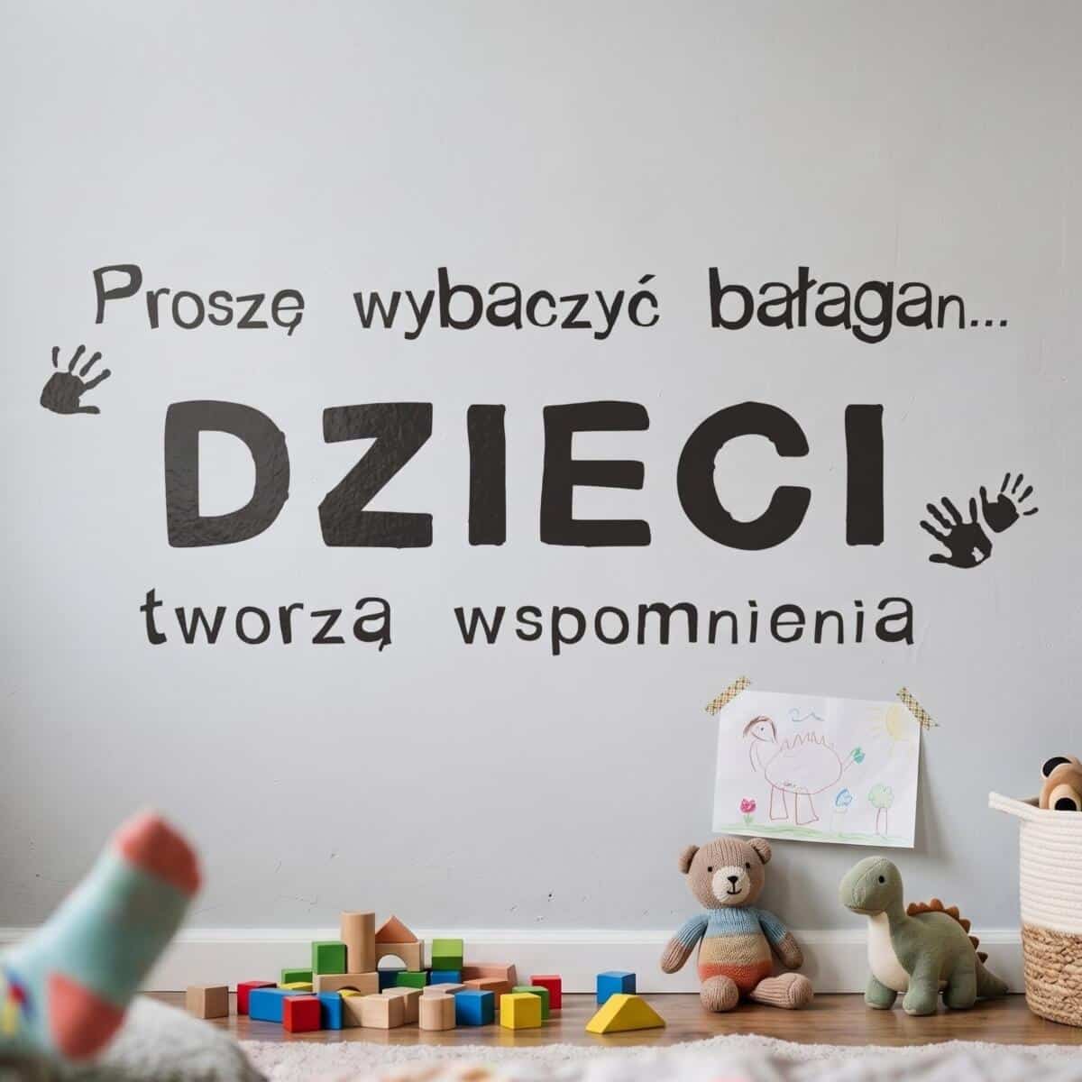 476 Dekoracja na ścianę z napisem  Dzieci tworzą wspomnienia - zdjęcie 2