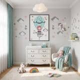 Naklejka ścienna dla dzieci- balony, księżniczka 1423 - miniaturka 4