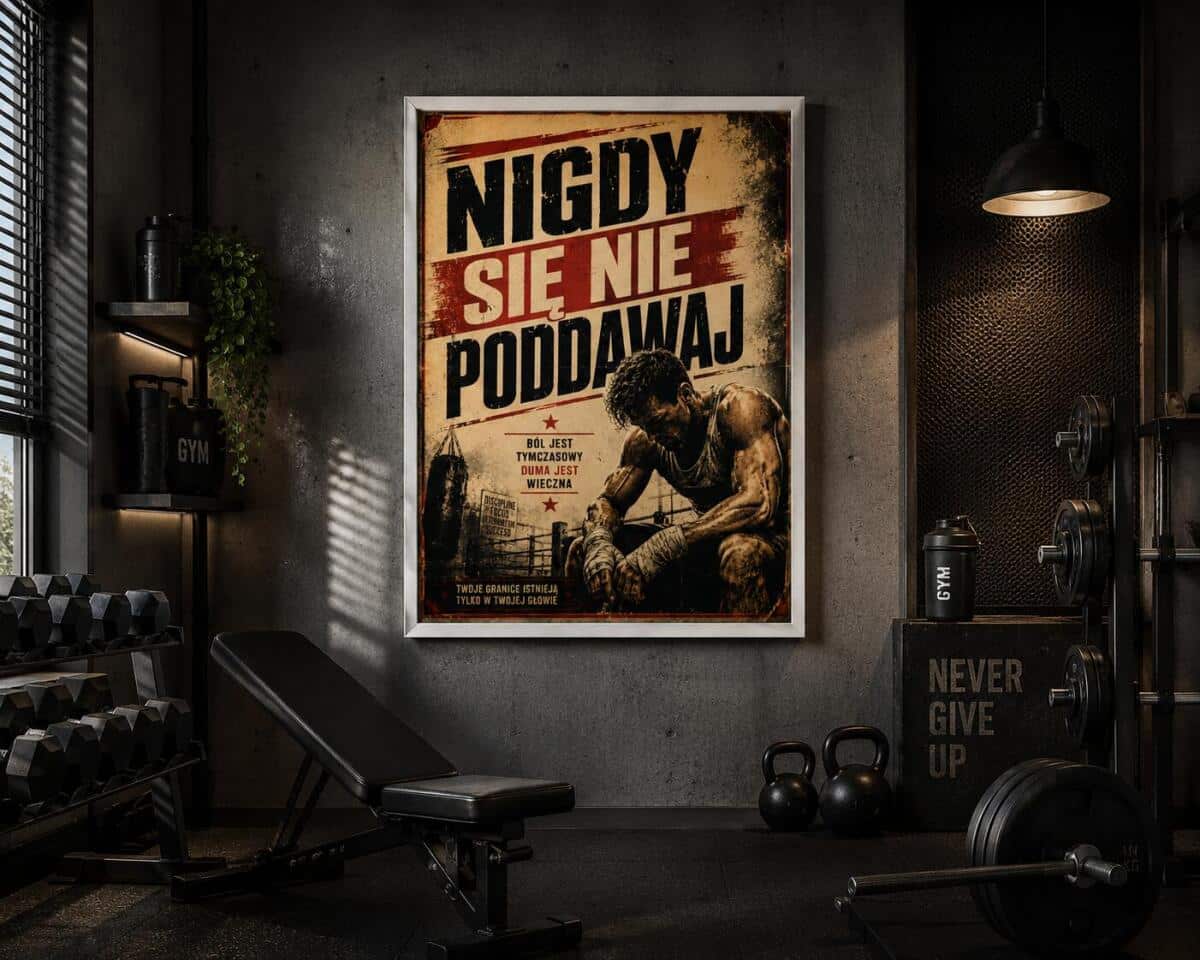Plakat motywacyjny- Nigdy Się Nie Poddawaj | Dekoracja w stylu retro 76004 - zdjęcie 6