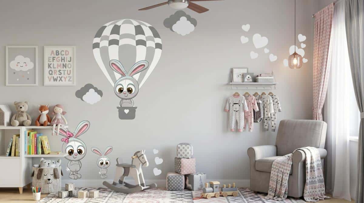 Naklejka ścienna dla dzieci- balony, zwierzątka 1418 - zdjęcie 4