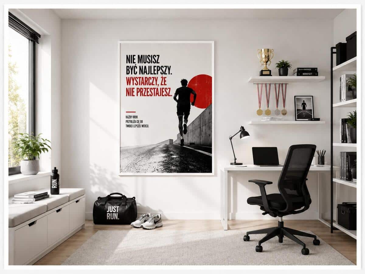 Industrialny plakat z napisem motywacyjnym – dekoracja dla sportowca | Obraz z cytatem 76009 - zdjęcie 4