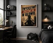 Plakat motywacyjny w stylu Retro | Obraz sportowy- Bokser | Zwycięstwo zaczyna się w głowie 76002 - miniaturka 4