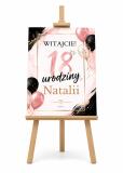 Tablica Powitalna na 18 urodziny w stylu Glamour, Tło do zdjęć na osiemnastkę 31002 - miniaturka 4