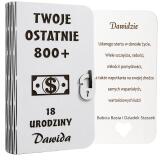Pudełko na pieniądze- Prezent na 18 urodziny | Życzenia na osiemnastkę- Twoje Ostatnie 800+ 82428 - miniaturka 1