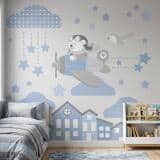 Naklejka ścienna dla dzieci -  misie, domki, samolot 7059 - miniaturka 4