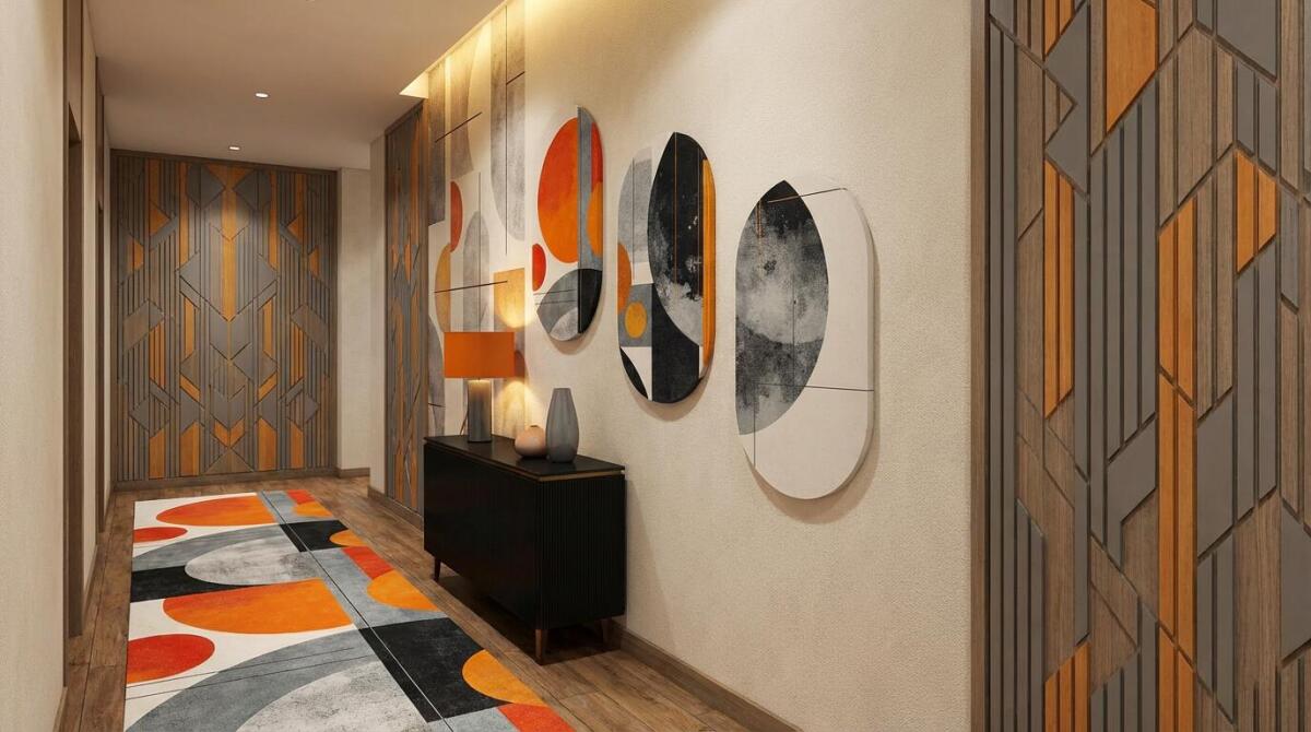 Tryptyk Elipsy w Stylu Retro, Bauhaus- Abstrakcja, Koła | Dekoracja do biura, gabinetu 42233 - zdjęcie 3