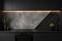 Panel Kuchenny Modern- Szary Marmur i złoto | Elegancki Panel między szafki do kuchni Glamour 76032 - miniaturka 2