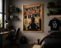 Plakat motywacyjny w stylu Retro | Obraz sportowy- Bokser | Zwycięstwo zaczyna się w głowie 76002 - miniaturka 3