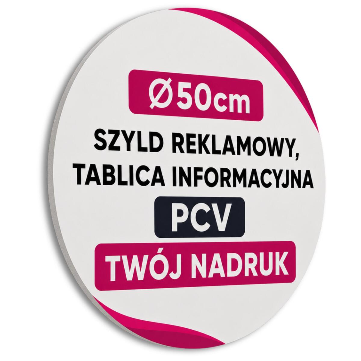 Tablica reklamowa z logo | PCV 50cm | Okrągły Szyld firmowy z nadrukiem - zdjęcie 2