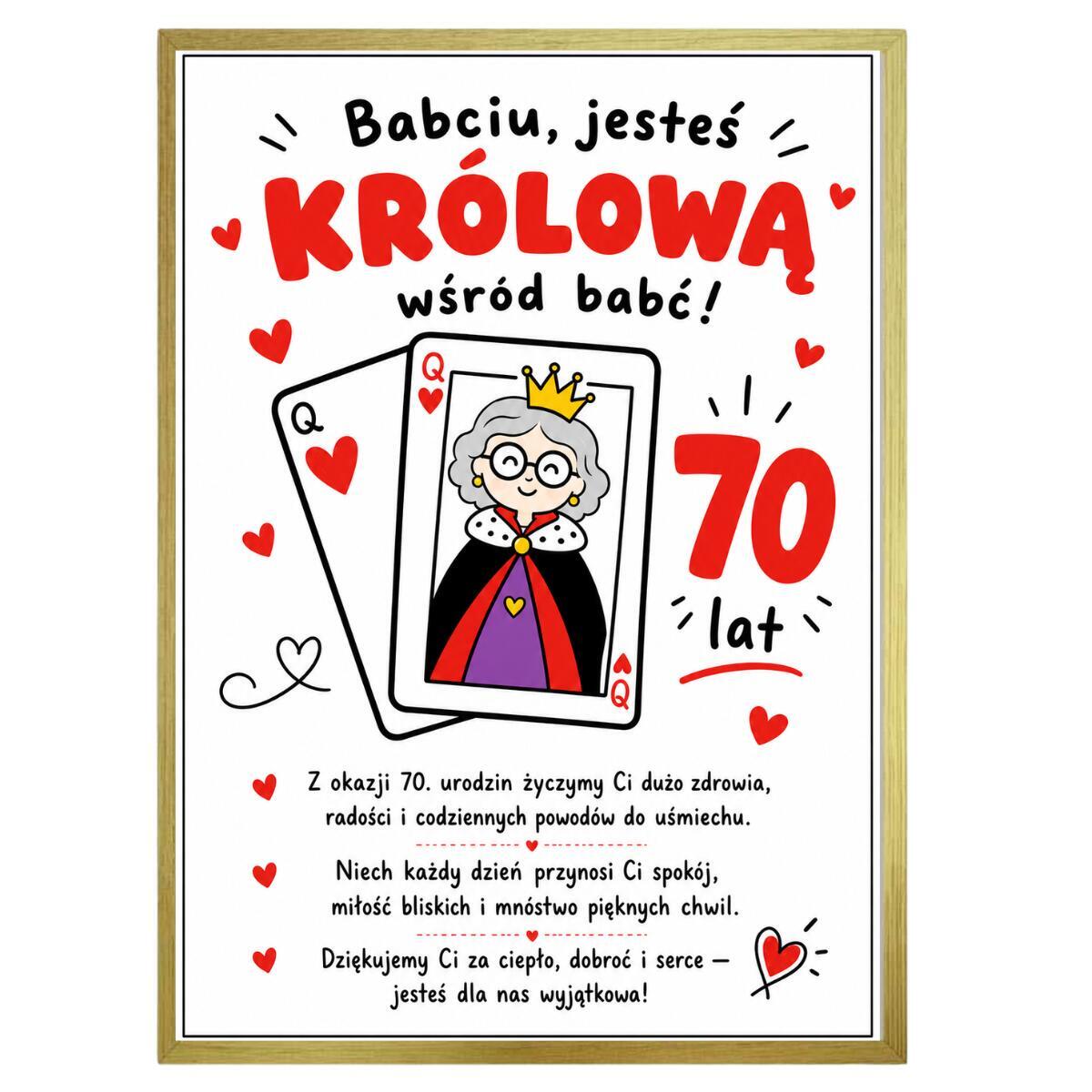 Plakat z życzeniami dla babci - 70 lat | Pamiątka urodzinowa 31015 - zdjęcie 5