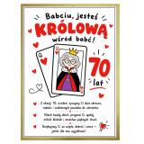 Plakat z życzeniami dla babci - 70 lat | Pamiątka urodzinowa 31015 - miniaturka 5