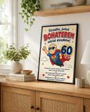 Plakat na 60-tkę dla dziadka - Super dziadek | Prezent na 60 urodziny z życzeniami 31020 - miniaturka 4