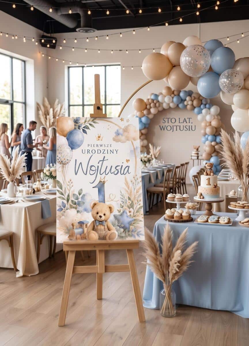 Personalizowana Tablica na Pierwsze Urodziny Chłopca | Tablica powitalna na Roczek 31036 - zdjęcie 4