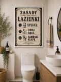 Plakat do WC w stylu Retro- Zasady Łazienki 76079 - miniaturka 4