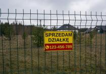 Tablica ogłoszeniowa, informacyjna | PCV | Szyld SPRZEDAM DZIAŁKĘ + numer telefonu - miniaturka 3