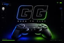 Fototapeta Gamingowa GG Born To Play i Neonowy Pad | Tapeta dla Gracza, do pokoju nastolatka 76110 - miniaturka 3