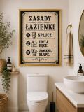 Plakat do WC w stylu Retro- Zasady Łazienki 76079 - miniaturka 2