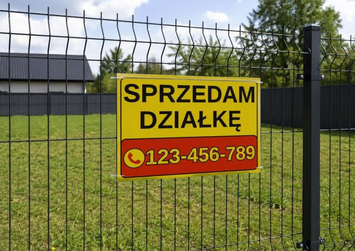 Tablica ogłoszeniowa, informacyjna | PCV | Szyld SPRZEDAM DZIAŁKĘ + numer telefonu - zdjęcie 2