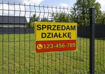 Tablica ogłoszeniowa, informacyjna | PCV | Szyld SPRZEDAM DZIAŁKĘ + numer telefonu - miniaturka 2