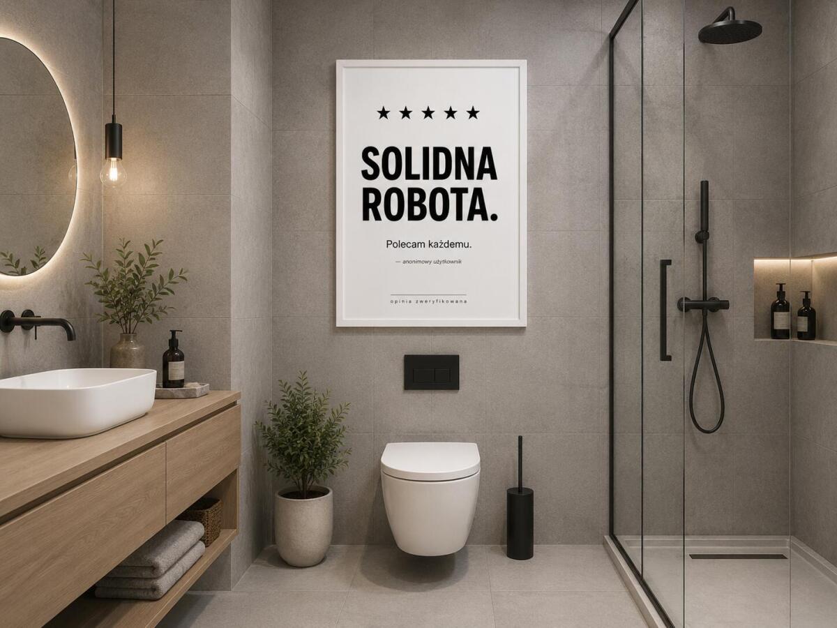 Plakat Typograficzny- Solidna Robota | Humorystyczna Dekoracja Ścienna do toalety 76075 - zdjęcie 2