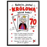 Plakat z życzeniami dla babci - 70 lat | Pamiątka urodzinowa 31015 - miniaturka 1