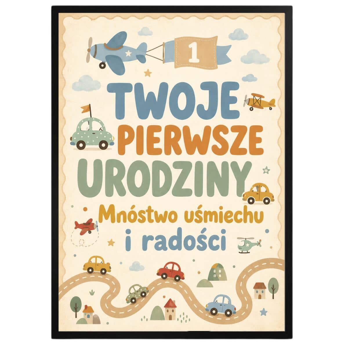 Plakat dziecięcy z pojazdami  | Prezent na roczek dla chłopca | 31007 - zdjęcie 5